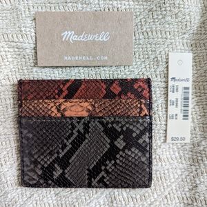 Madewell - The Leather Card Case: Colorblock Snake Embossed Edition